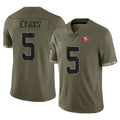 Blackjersey SF.49ers #5 Mike Evans Player Olive Limited Salute To Service Home Game Stitched Jerseys