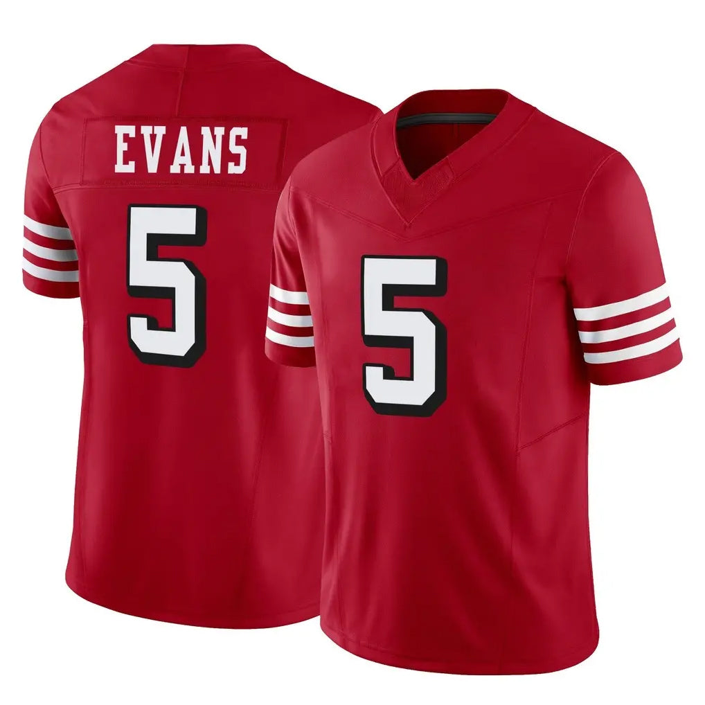 Blackjersey SF.49ers #5 Mike Evans Player Red Limited Alternate Vapor F.U.S.E. Home Game Stitched Jerseys