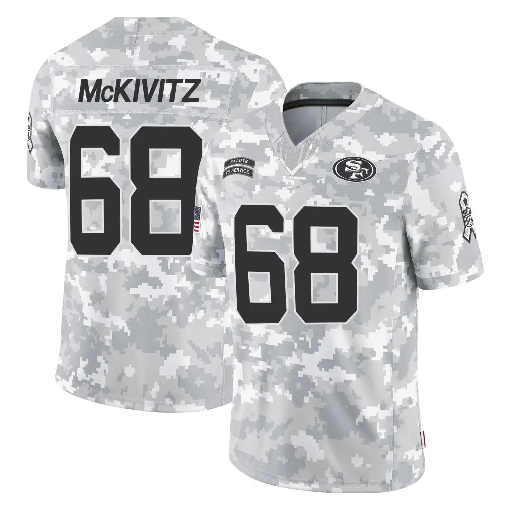 Blackjersey SF.49ers #68 Colton McKivitz Player Arctic Camo Limited Salute To Service Home Game Stitched Jerseys