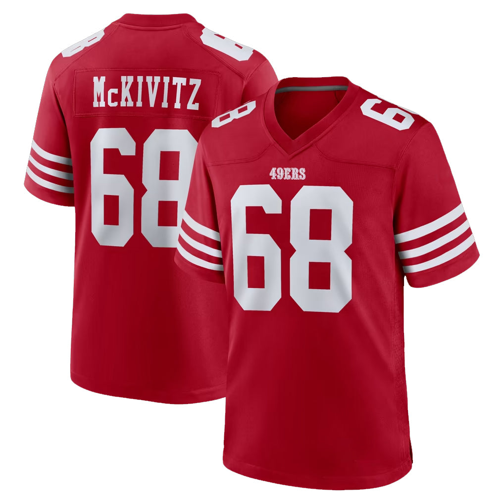 Blackjersey SF.49ers #68 Colton McKivitz Player Red Game Home Stitched Jerseys