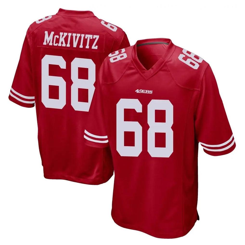 Blackjersey SF.49ers #68 Colton McKivitz Player Red Home Game Stitched Jerseys