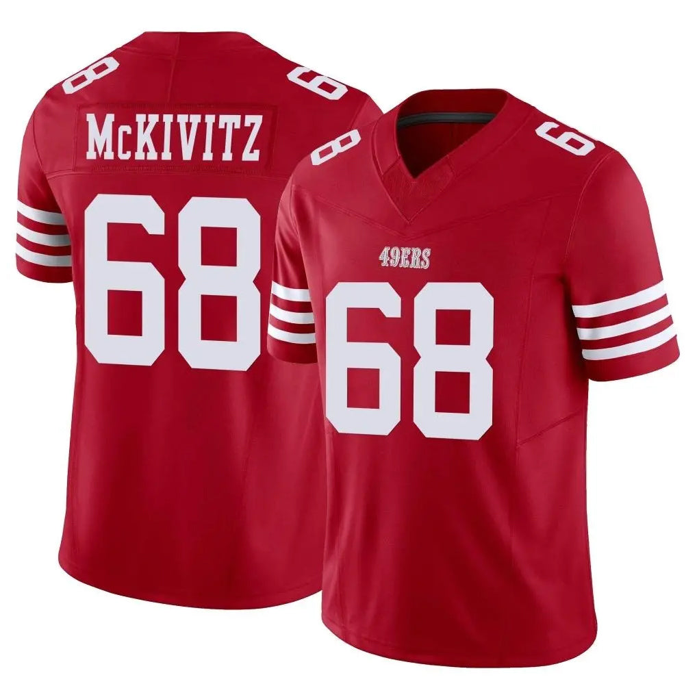 Blackjersey SF.49ers #68 Colton McKivitz Player Red Limited Vapor F.U.S.E. Home Game Stitched Jerseys