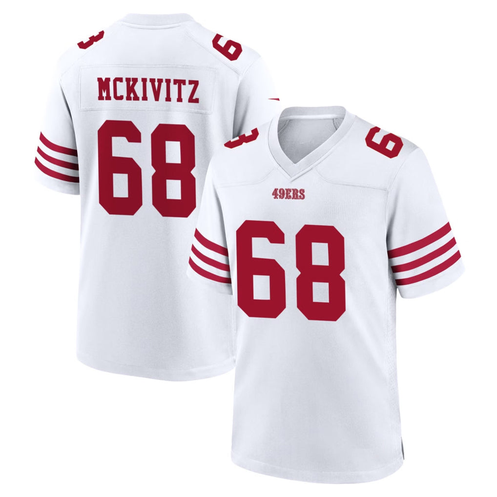 Blackjersey SF.49ers #68 Colton McKivitz Player White Game Home Stitched Jerseys