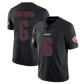 Blackjersey SF.49ers #6 Malik Mustapha Player Black Impact Limited Home Game Stitched Jerseys