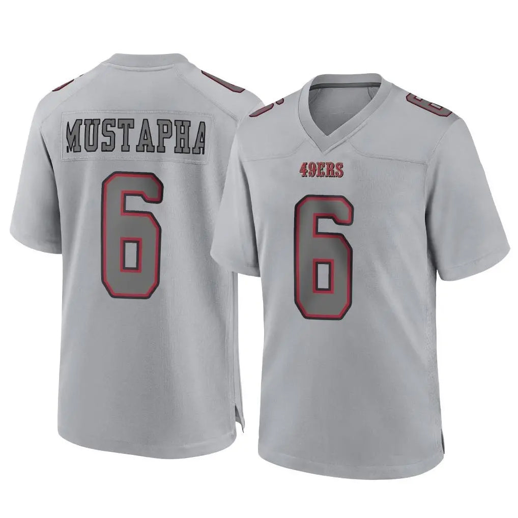 Blackjersey SF.49ers #6 Malik Mustapha Player Gray Atmosphere Fashion Home Game Stitched Jerseys