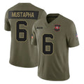 Blackjersey SF.49ers #6 Malik Mustapha Player Olive 2025 Salute To Service Limited Home Game Stitched Jerseys