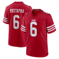Blackjersey SF.49ers #6 Malik Mustapha Player Red Game Home Stitched Jerseys