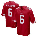 Blackjersey SF.49ers #6 Malik Mustapha Player Red Home Game Stitched Jerseys
