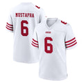 Blackjersey SF.49ers #6 Malik Mustapha Player White Game Home Stitched Jerseys