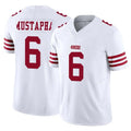 Blackjersey SF.49ers #6 Malik Mustapha Player White Limited Vapor F.U.S.E. Home Game Stitched Jerseys
