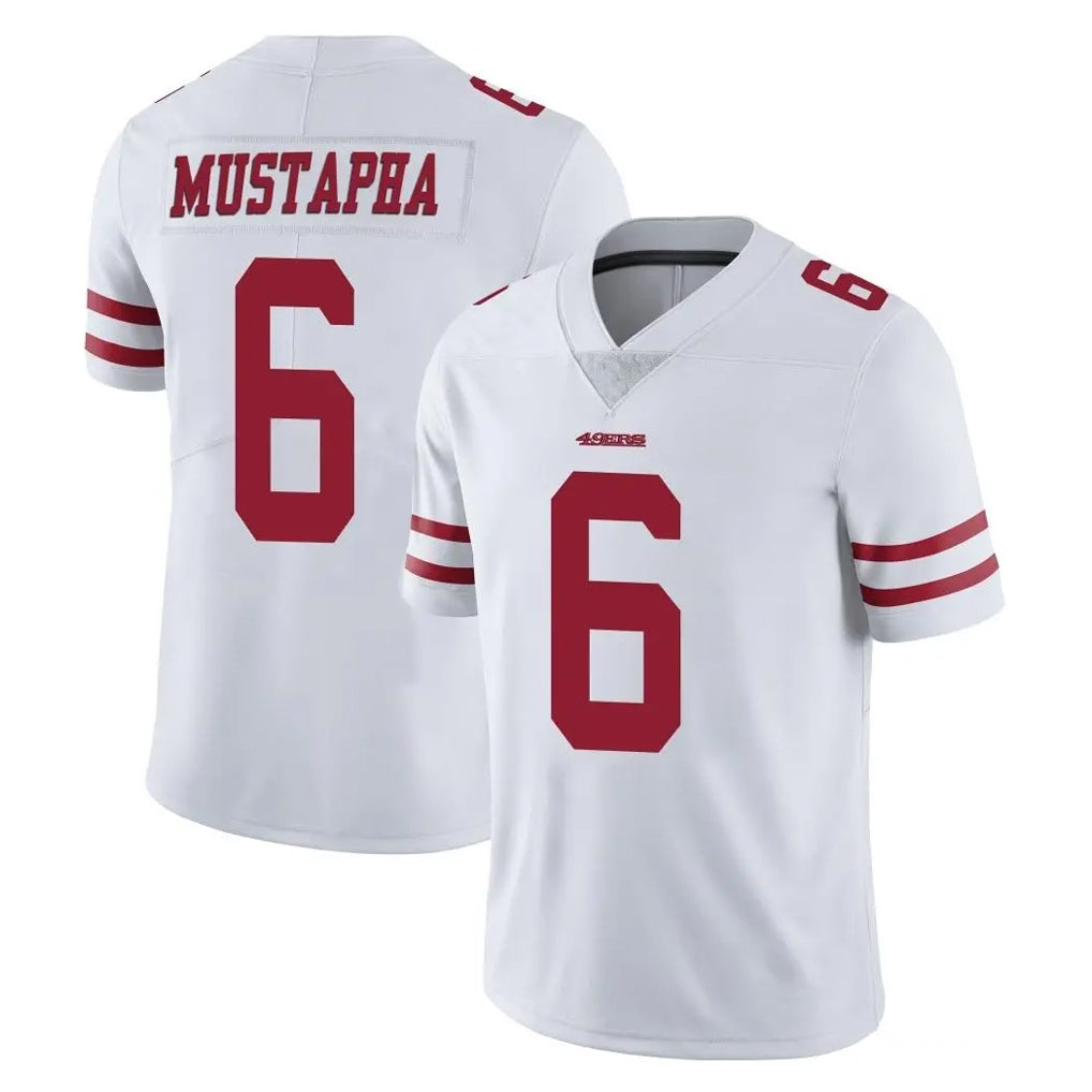 Blackjersey SF.49ers #6 Malik Mustapha Player White Limited Vapor Untouchable Home Game Stitched Jerseys