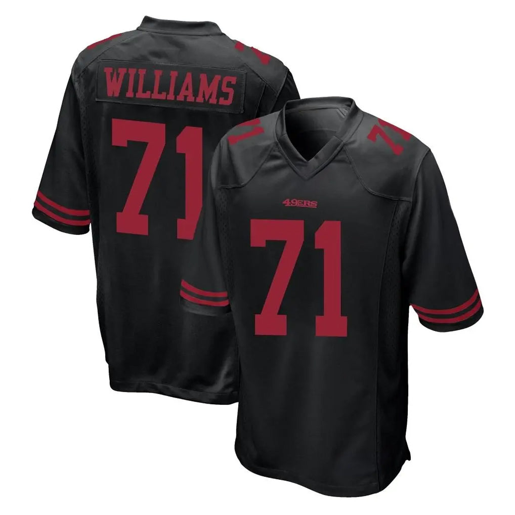 Blackjersey SF.49ers #71 Trent Williams Player Black Alternate Home Game Stitched Jerseys
