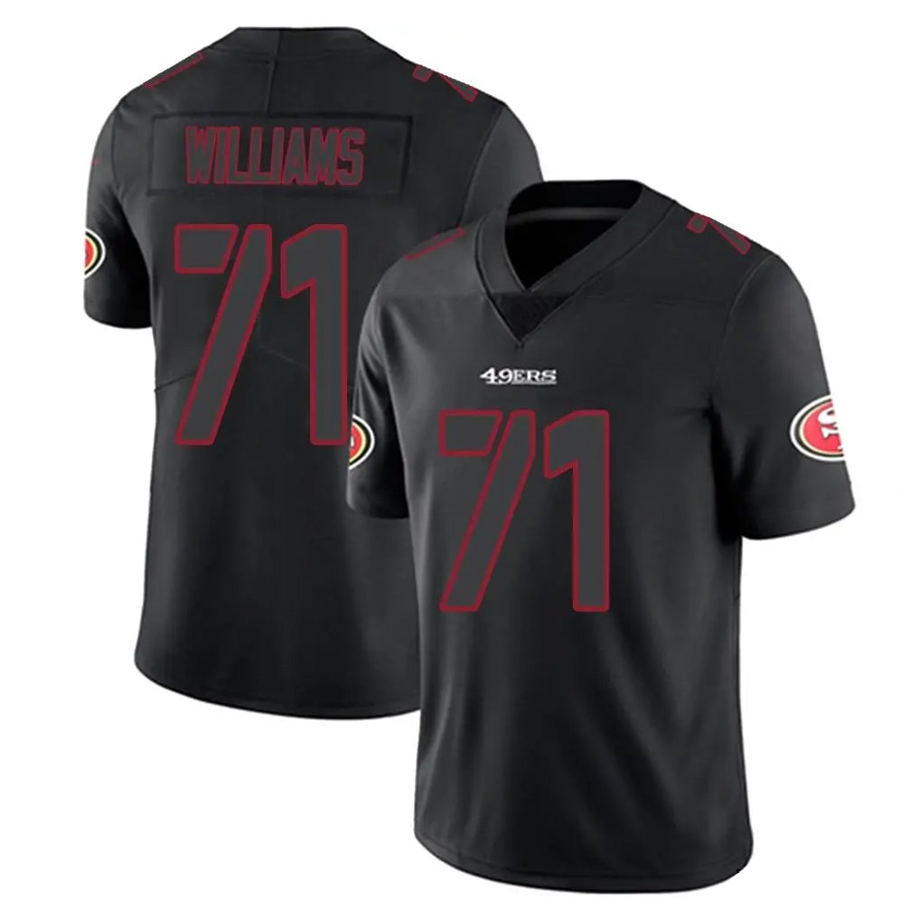 Blackjersey SF.49ers #71 Trent Williams Player Black Impact Limited Home Game Stitched Jerseys