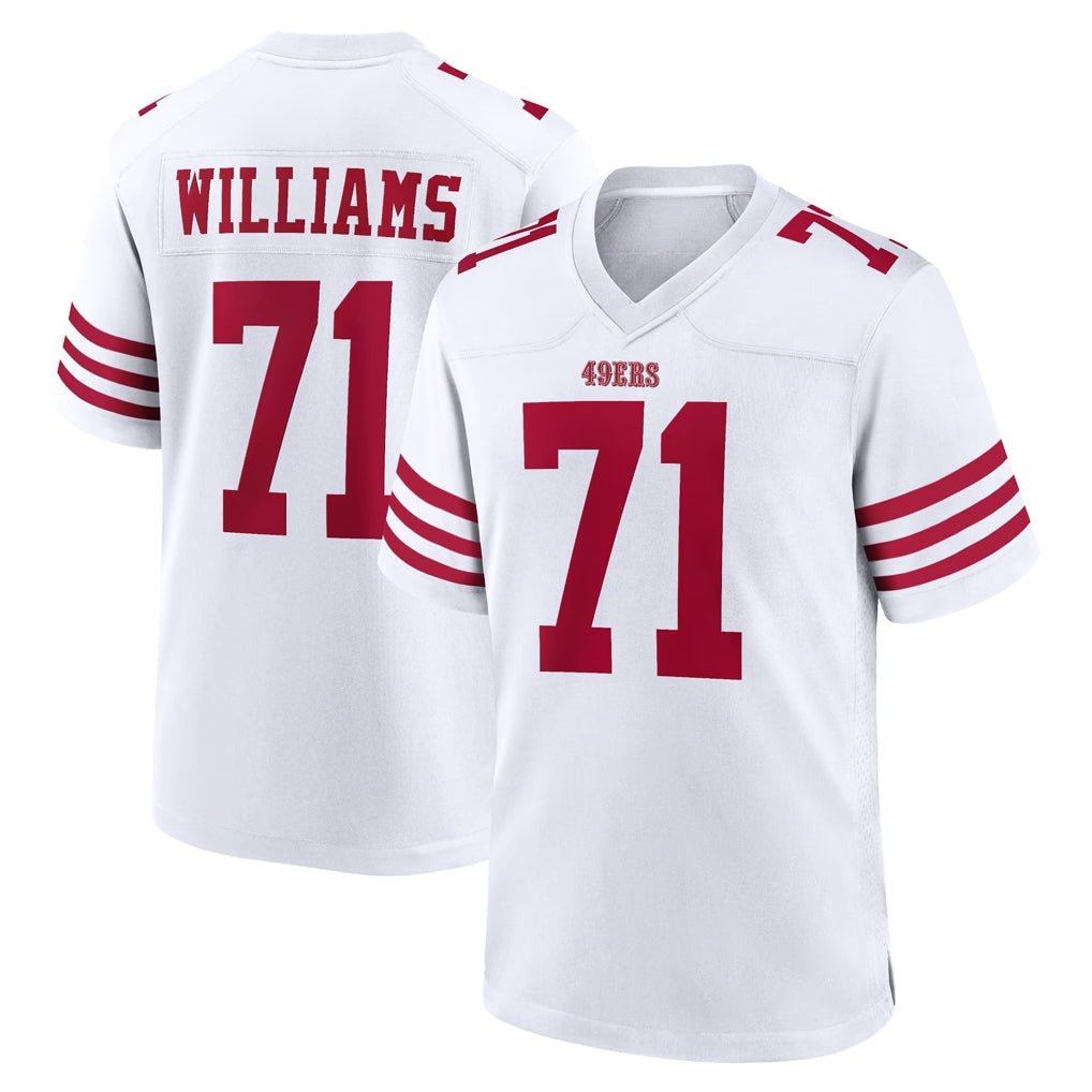 Blackjersey SF.49ers #71 Trent Williams Player White Game Home Stitched Jerseys