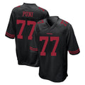 Blackjersey SF.49ers #77 Dominick Puni Player Black Alternate Home Game Stitched Jerseys