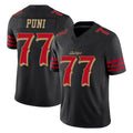 Blackjersey SF.49ers #77 Dominick Puni Player Black Limited Rivalries Collection Home Game Stitched Jerseys