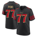 Blackjersey SF.49ers #77 Dominick Puni Player Black Rivalries Collection Home Game Stitched Jerseys
