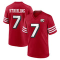 Blackjersey SF.49ers #7 De'Zhaun Stribling Player Red 80th Game Home Stitched Jerseys