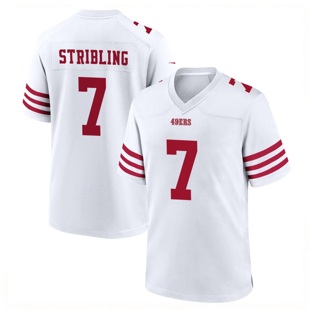 Blackjersey SF.49ers #7 De'Zhaun Stribling Player White Game Home Stitched Jerseys