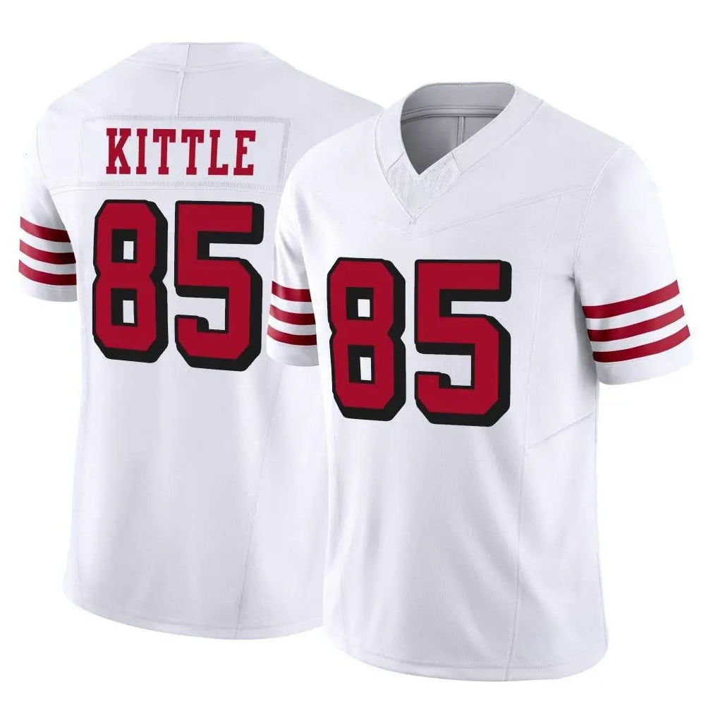 Blackjersey SF.49ers #85 George Kittle Player White Limited Alternate Vapor F.U.S.E. Home Game Stitched Jerseys