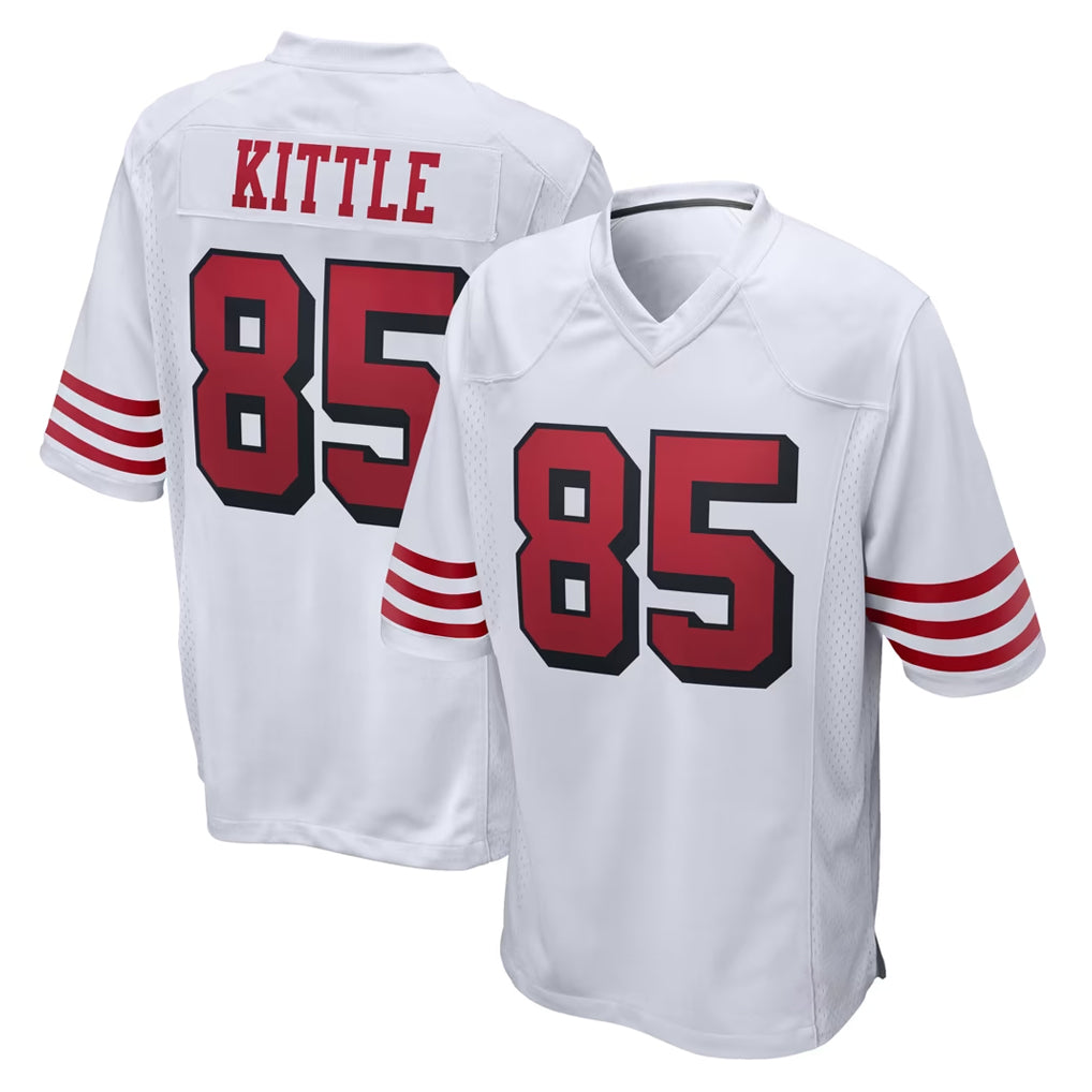 Blackjersey SF.49ers #85 George Kittle Player White Limited Home Game Stitched Jerseys