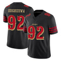 Blackjersey SF.49ers #92 Osa Odighizuwa Player Black Limited Rivalries Collection Home Game Stitched Jerseys