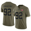 Blackjersey SF.49ers #92 Osa Odighizuwa Player Olive Limited Salute To Service Home Game Stitched Jerseys