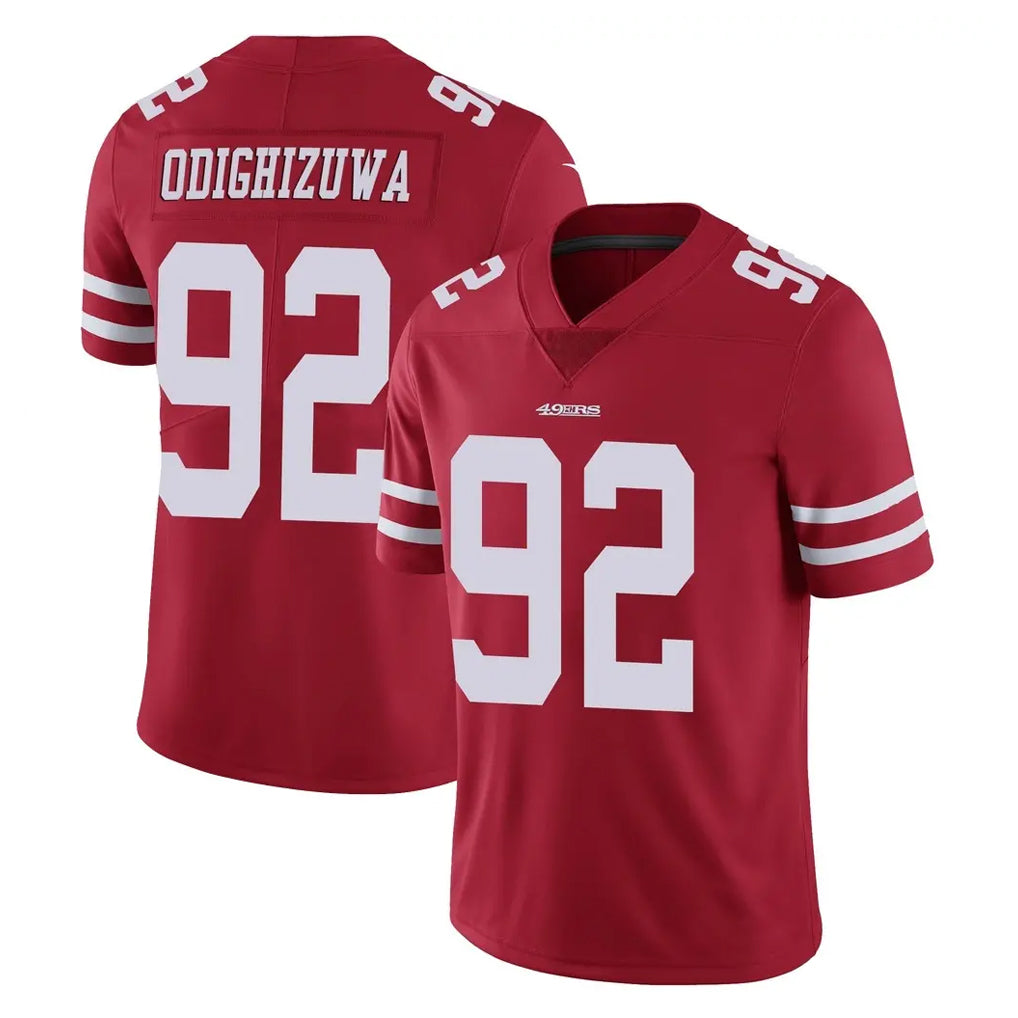 Blackjersey SF.49ers #92 Osa Odighizuwa Player Red Limited Vapor Untouchable Home Game Stitched Jerseys