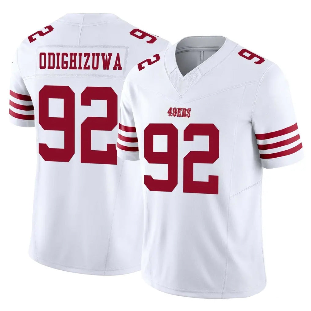 Blackjersey SF.49ers #92 Osa Odighizuwa Player White Limited Vapor F.U.S.E. Home Game Stitched Jerseys