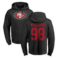 Blackjersey SF.49ers #98 Mykel Williams Player Black LOGO Pullover Hoodies Home Game Stitched Jerseys