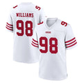 Blackjersey SF.49ers #98 Mykel Williams Player White Game Home Stitched Jerseys