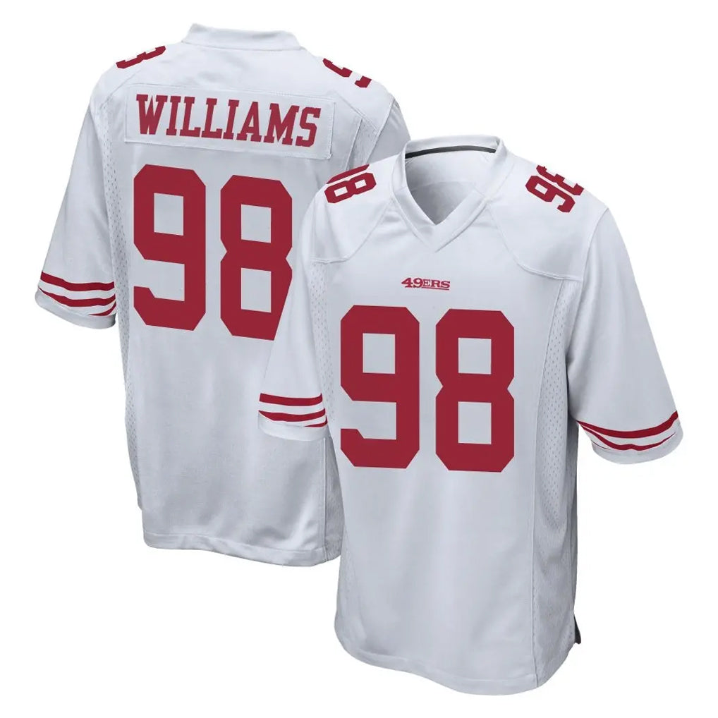 Blackjersey SF.49ers #98 Mykel Williams Player White Home Game Stitched Jerseys