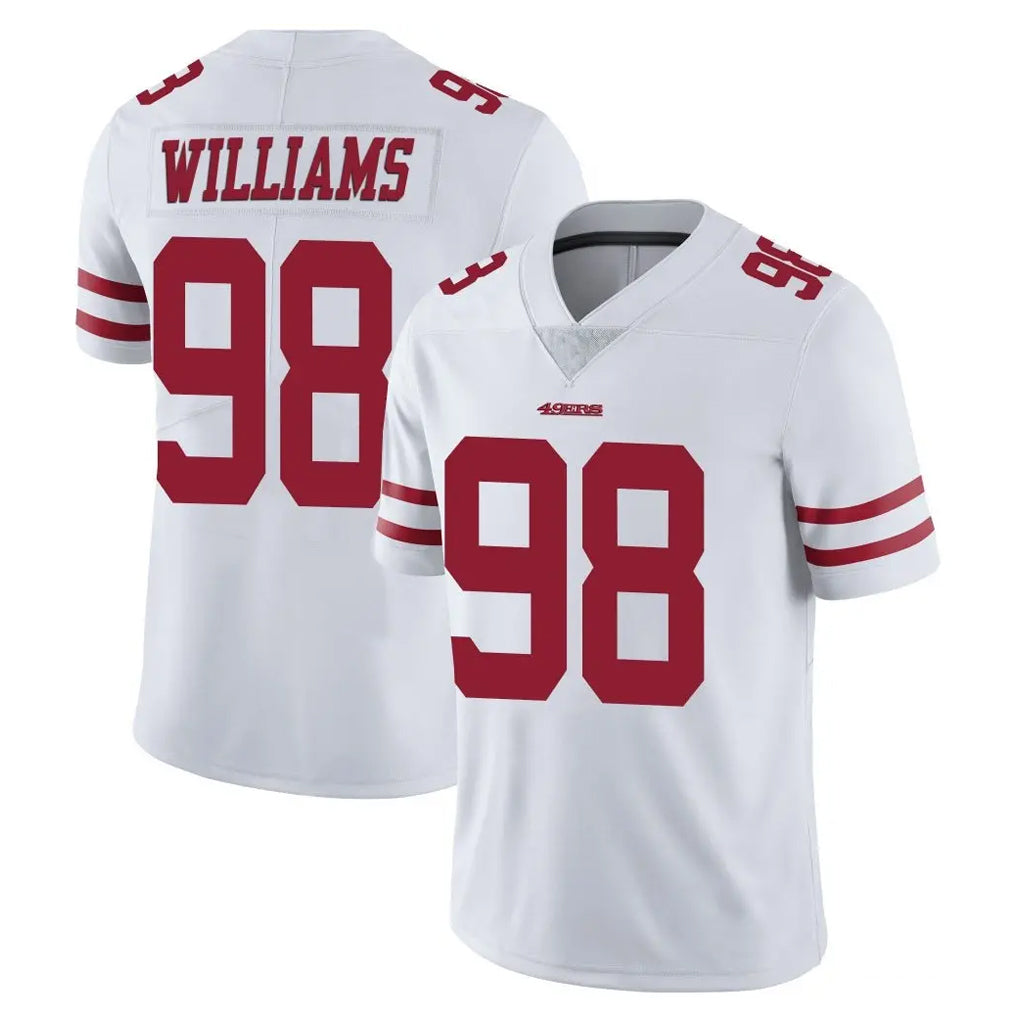 Blackjersey SF.49ers #98 Mykel Williams Player White Limited Vapor Untouchable Home Game Stitched Jerseys