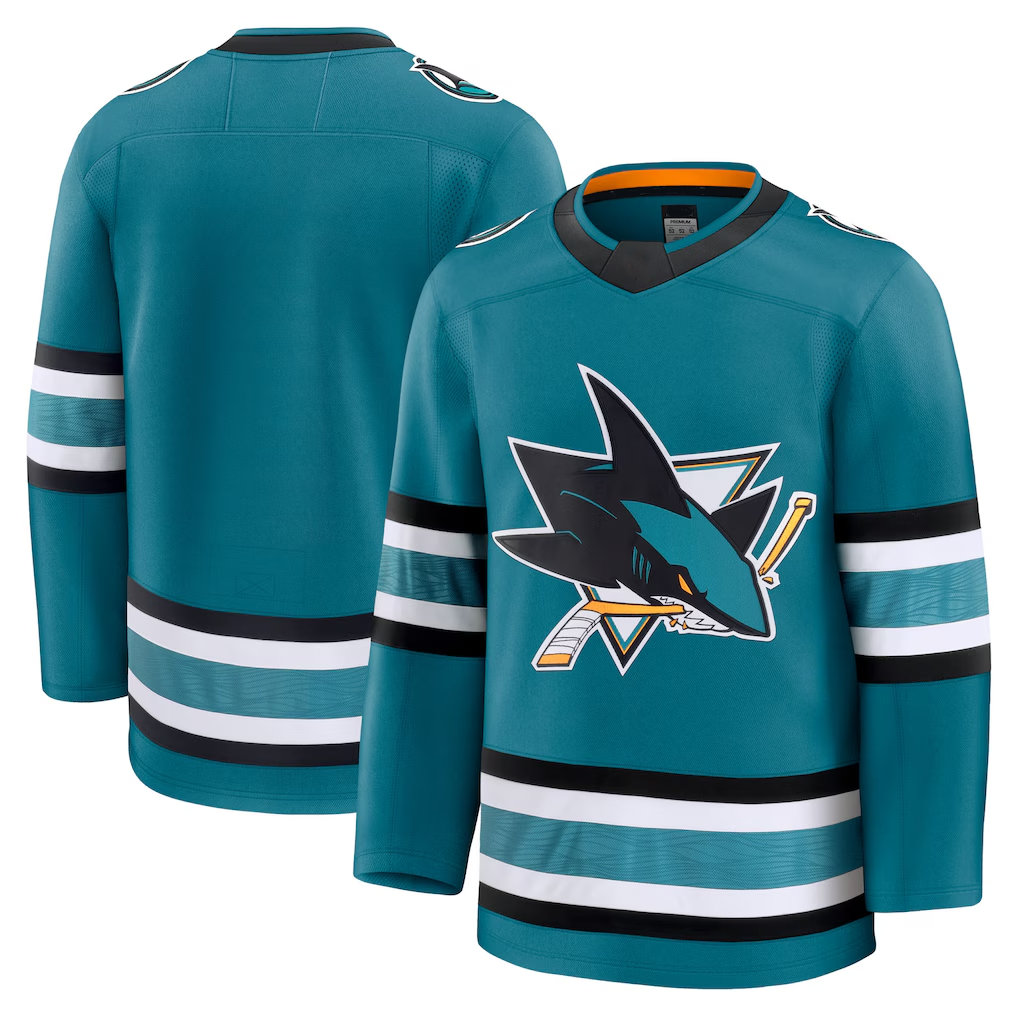 Blackjersey SJ.Sharks Teal Home Premium Jerseys