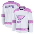 Blackjersey SL.Blues White Hockey Fights Cancer Survivor Practice Jerseys
