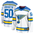 Blackjersey SL.Blues #50 Jordan Binnington White Away Breakaway Player Jerseys
