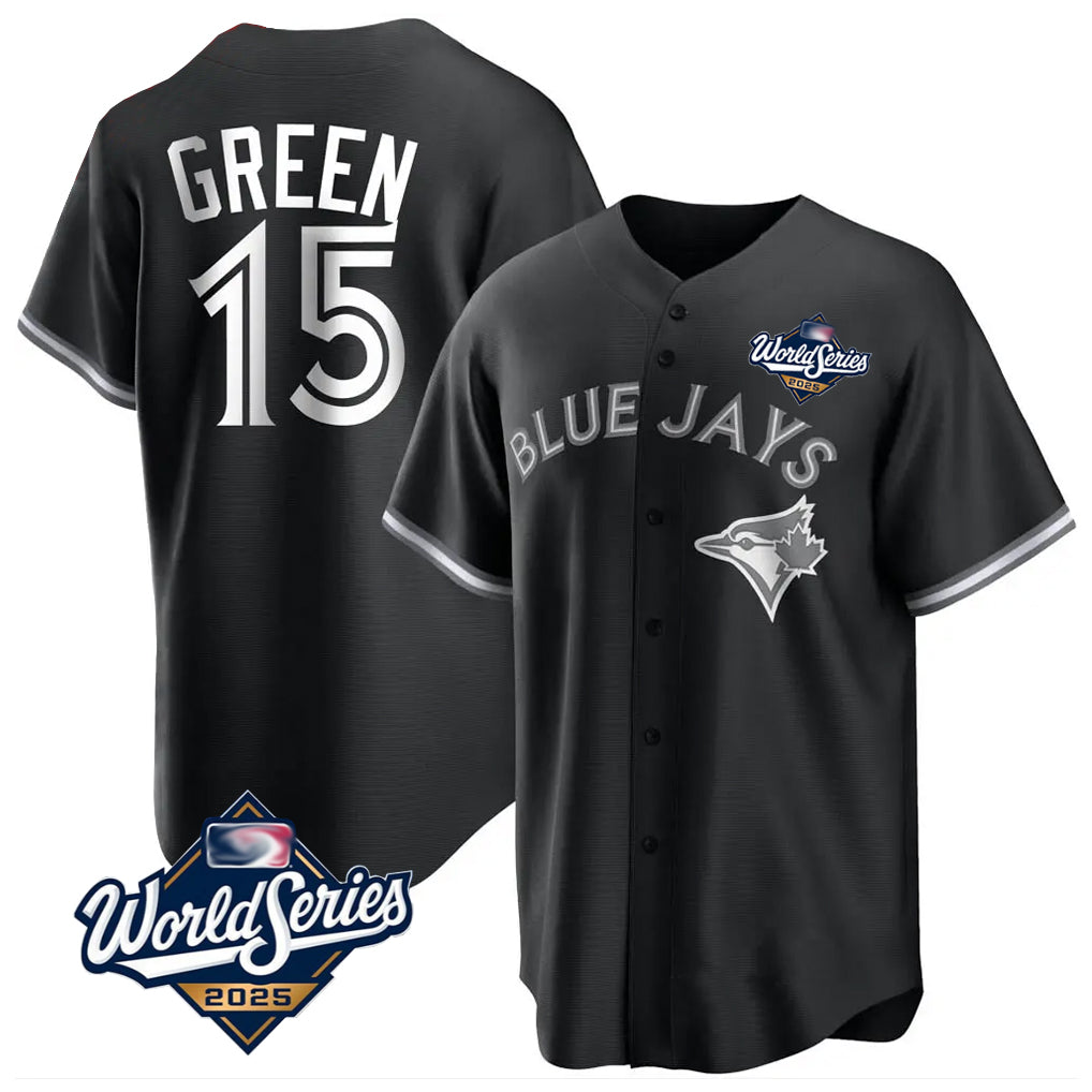 Blackjersey T.Blue Jays #15 Chad Green Player Black 2025 World Series City Connect Limited Stitched Jerseys