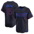 Blackjersey T.Blue Jays #15 Chad Green Player Black&Blue City Connect Limited Stitched Jerseys