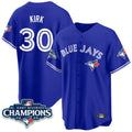 Blackjersey T.Blue Jays #30 Alejandro Kirk Player Royal AL East Division All Stitched Jerseys