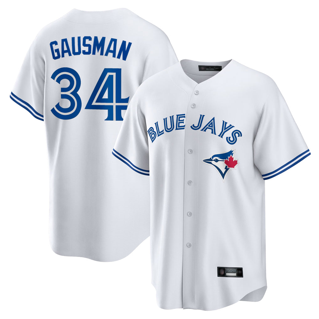 Blackjersey T.Blue Jays #34 Kevin Gausman Player White Home Game Stitched Jerseys