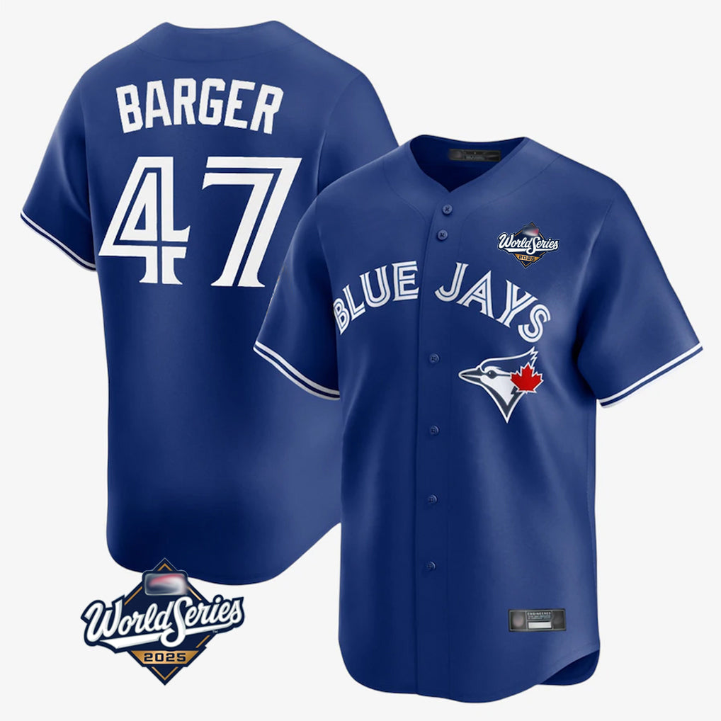 Blackjersey T.Blue Jays #47 Addison Barger Player Navy 2025 World Series Limited Stitched Jerseys