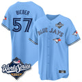 Blackjersey T.Blue Jays #57 Shane Bieber Player Blue 2025 World Series All Stitched Jerseys