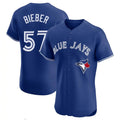 Blackjersey T.Blue Jays #57 Shane Bieber Player Royal Elite Home Limited Stitched Jerseys