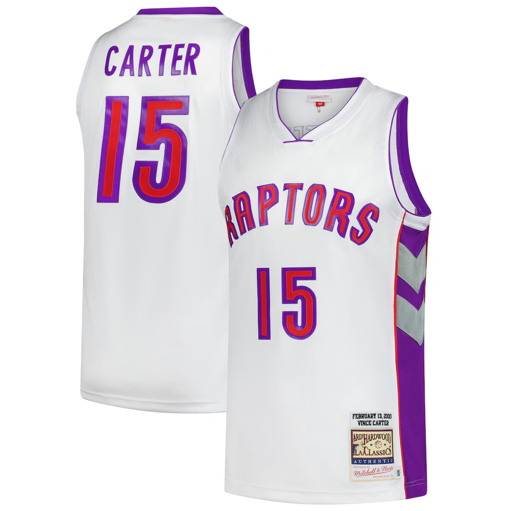 Blackjersey T.Raptors #15 Vince Carter Mitchell & Ness White 2000 All-Star Game Authentic Jerseys