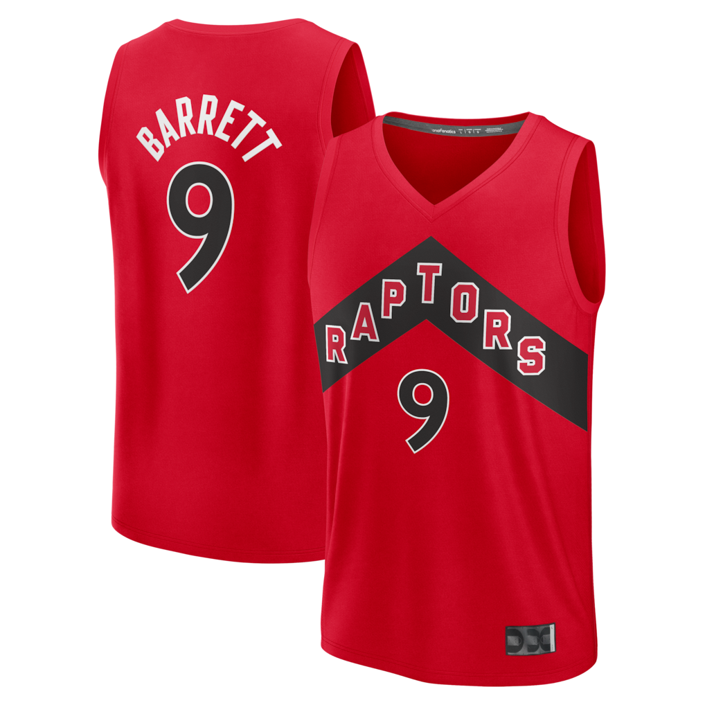 Blackjersey T.Raptors #9 RJ Barrett Red Fast Break Jerseys - Icon Edition