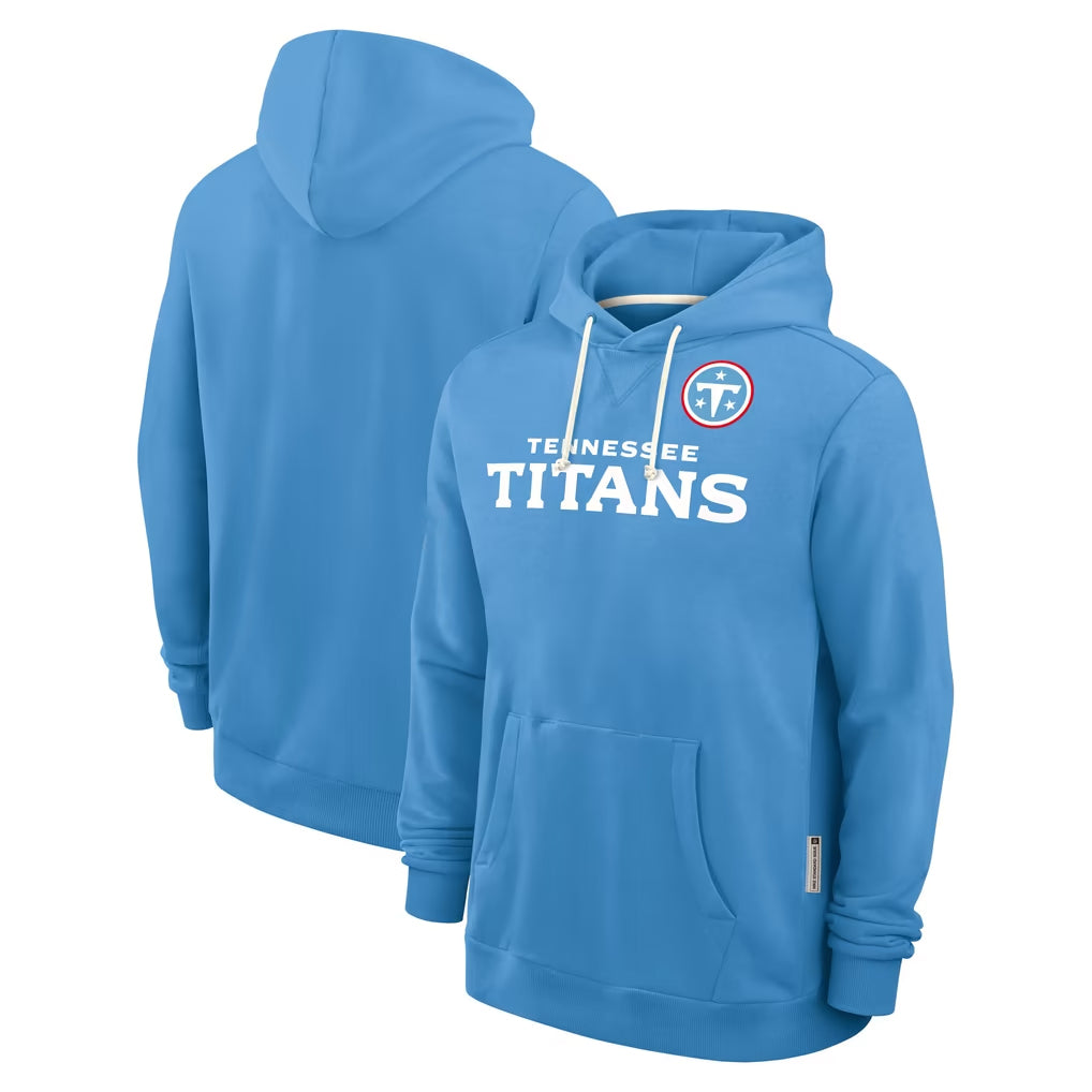 Blackjersey T.Titans Light Blue LOGO Pullover Hoodies Home Game Blank Player Stitched Jerseys
