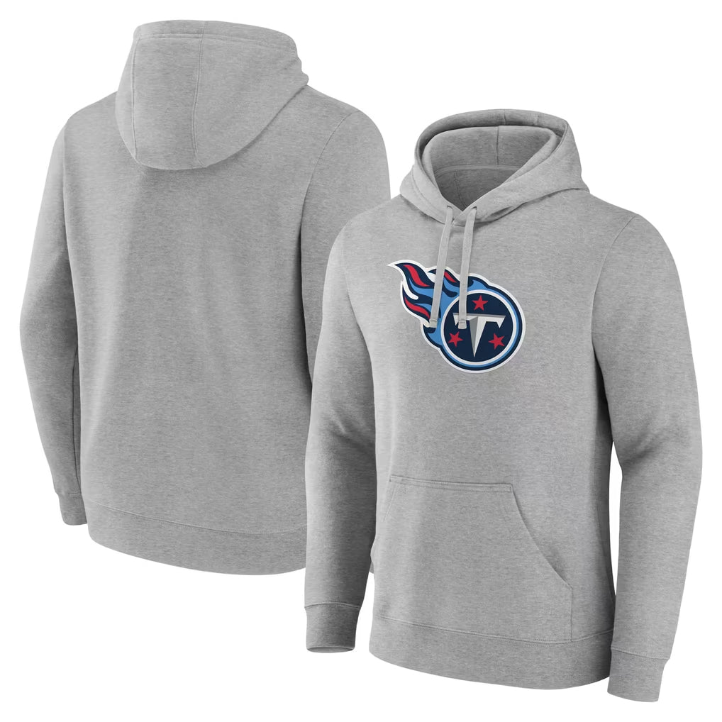 Blackjersey T.Titans Light Gray LOGO Pullover Hoodies Home Game Blank Player Stitched Jerseys
