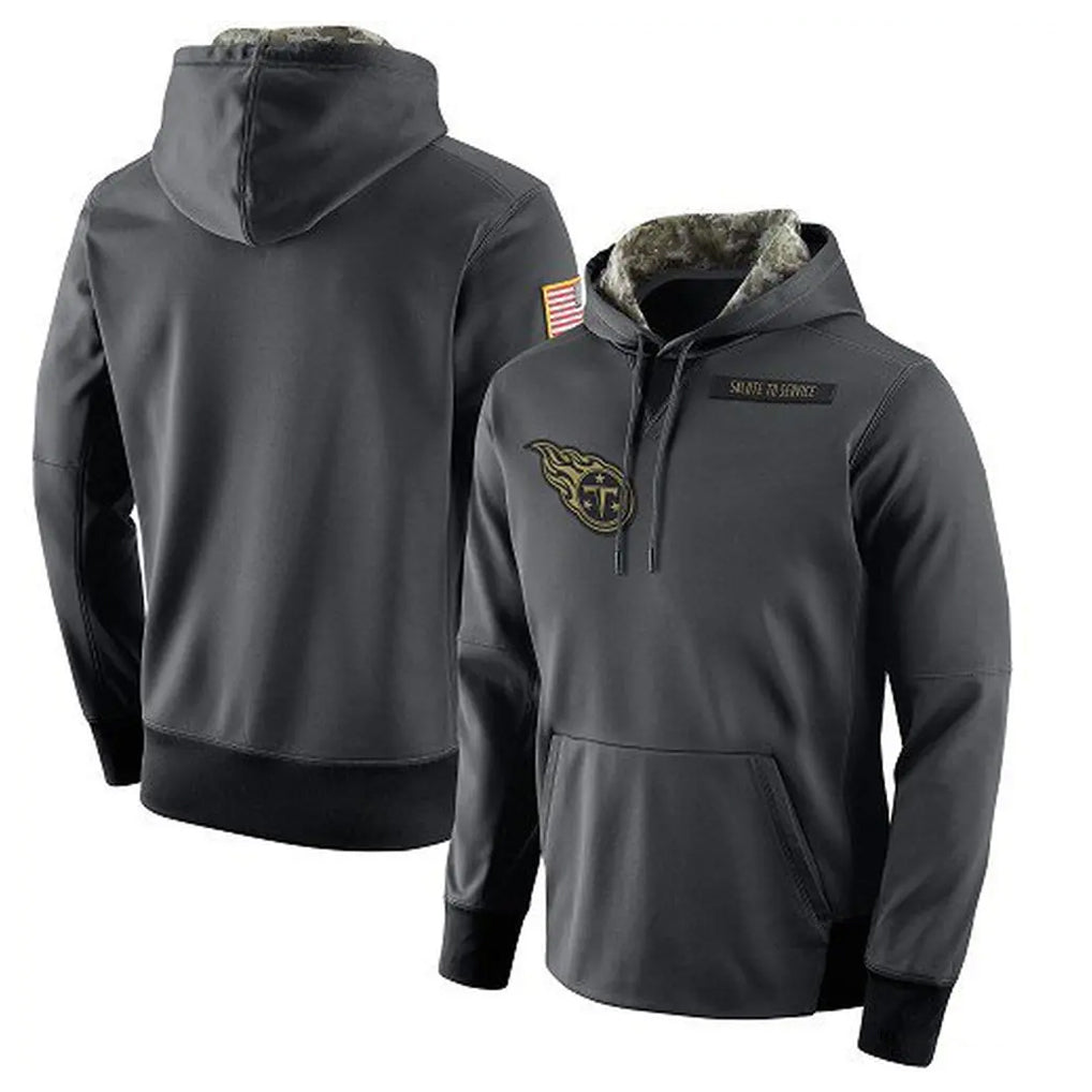 Blackjersey T.Titans Light Gray Pullover Hoodies Home Game Blank Player Stitched Jerseys