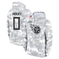 Blackjersey T.Titans #0 Calvin Ridley Player Camo Arctic Salute to Service Pullover Hoodies Home Game Stitched Jerseys