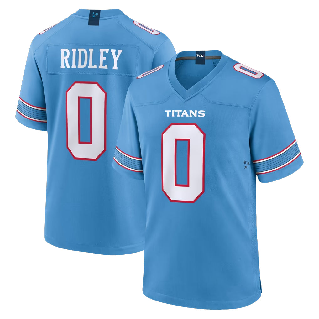 Blackjersey T.Titans #0 Calvin Ridley Player Light Blue 2026 Game Home Stitched Jerseys